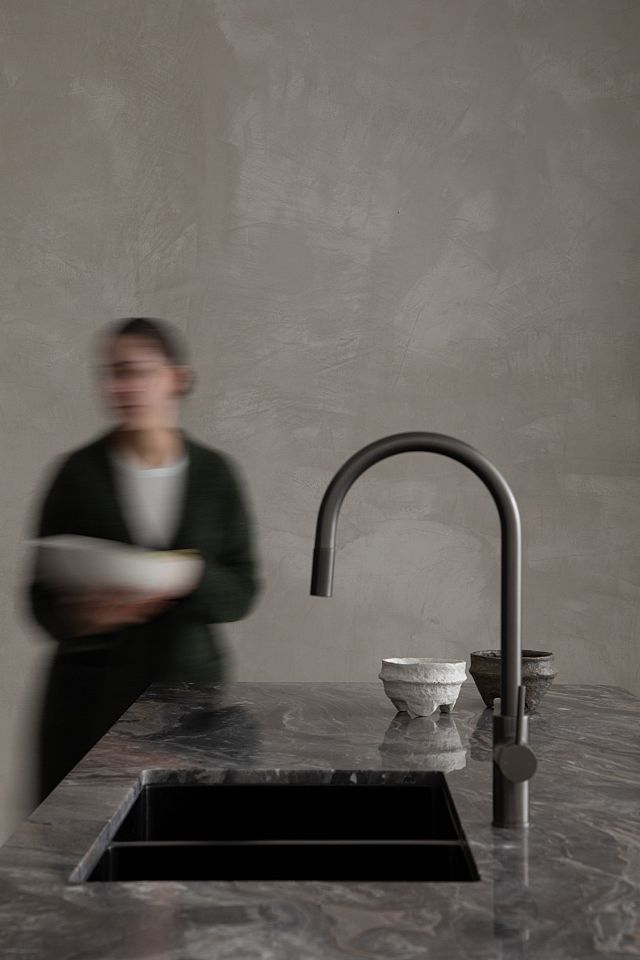 Opus honed marble on the kitchen benchtops and splashbacks.jpg