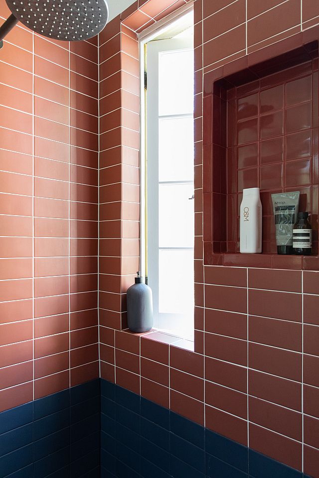 Bathroom with DIN in assorted colours, finishes and shapes. Design by Matt Vescovo and Ignacio Piston. Build by EVOL Bathrooms. Photography by Joanne Ly..jpg