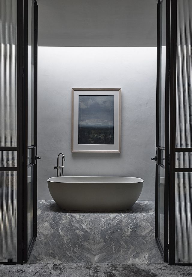 Dedalus bathroom floor. Interior Design by SJB, Andrew Parr, Nicky Bibo. Architecture by Wolveridge Architects. Photography by Derek Swalwell..jpg