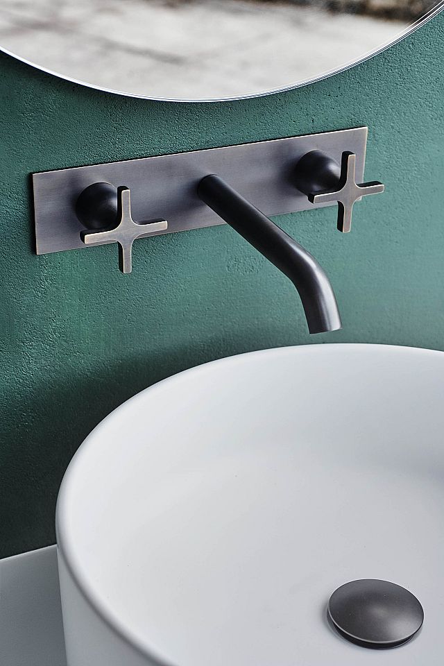 Memory Wall Mounted Dual Control Taps For Basins in Brushed Burnished Brass.jpg