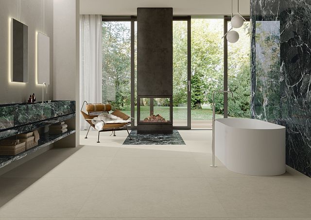 Chroma Avorio floor and Maximum Verde Alpi vanity, floor and wall.jpg