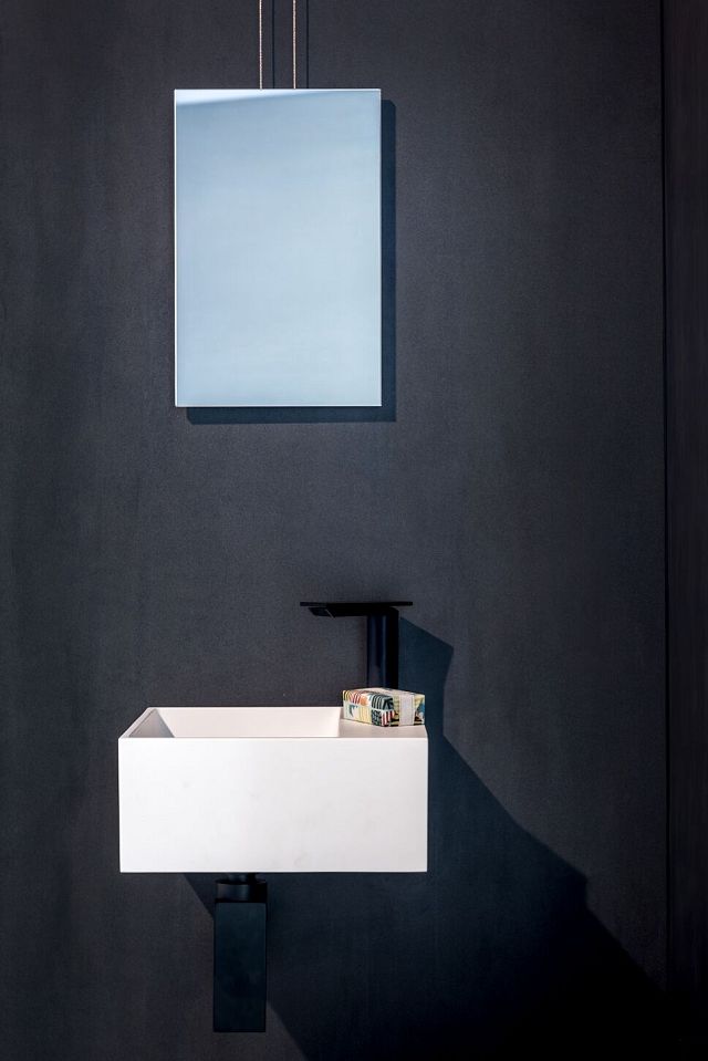 Minuetto mirror, Handwash basin, Sen tap on Maximum Zinc porcelain panel.jpg